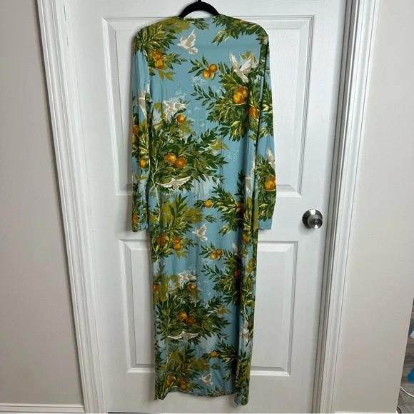 Reformation Tommie Knit Long Sleeve Printed Maxi Dress Villa Livia XL - Picture 8 of 11